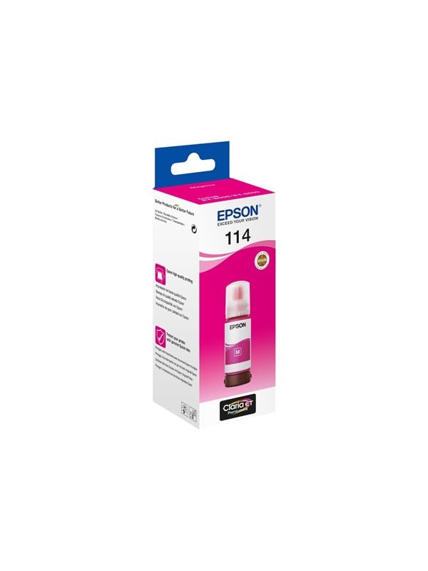 114 Ecotank   Ink Refill 70 Ml   Magenta   Blækrefill Pigmenteret Magentarød fra Epson