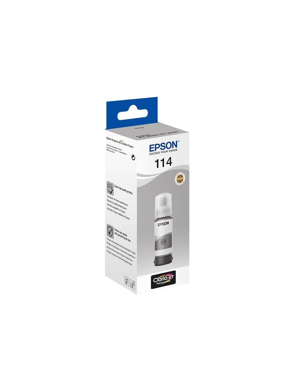114   C13t07b540 Ecotank Ink Refill 70 Ml Grey   Blækrefill Grå fra Epson