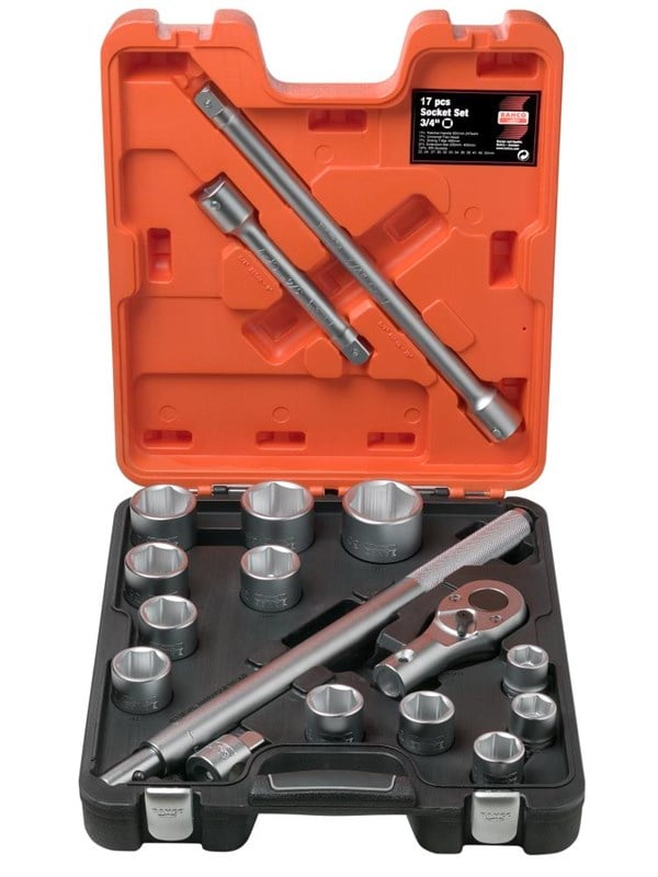 Topnøglesæt 3 4 17 Dele 22 50mm fra Bahco