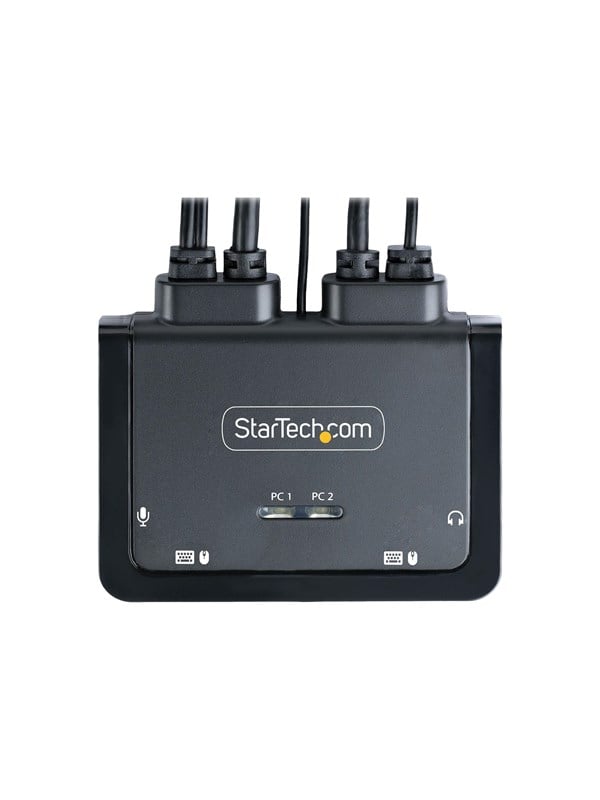2 Port Usb C Cable Kvm Switch 4k 60hz Displayport Output Compact Kvm With 4ft 1.2m Usb Type C Audio Integrated Cables Bus Powered fra Startech.com