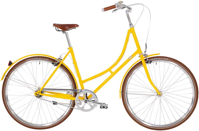 8g Dame Fælgbremse 2023   Gul fra Bike By Gubi