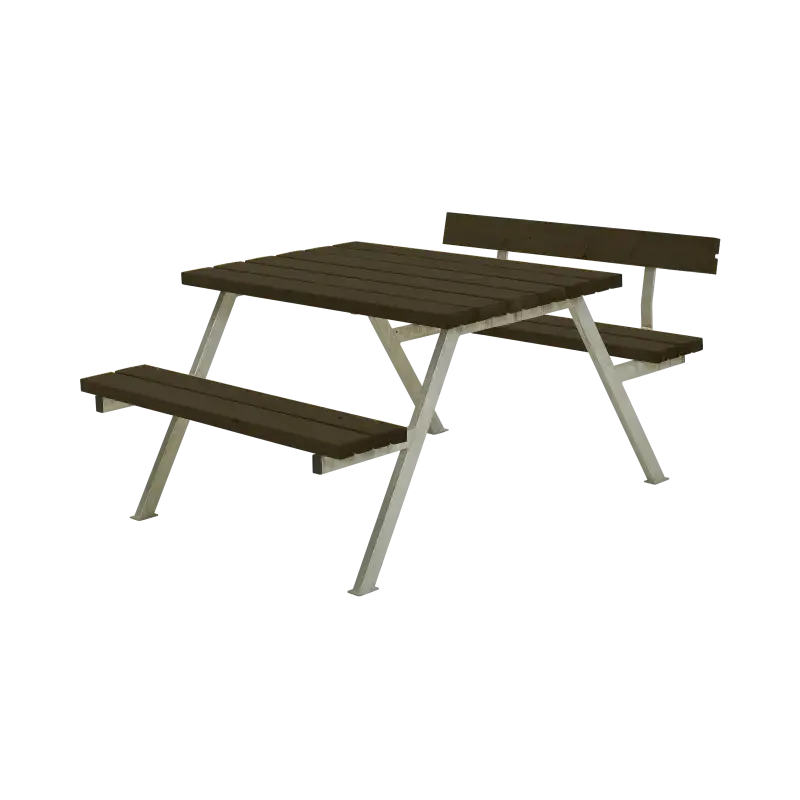 Plus Alpha Bord Bænkesæt M 1 Ryglæn   B 118 Cm X H   Sort fra Plus A/s