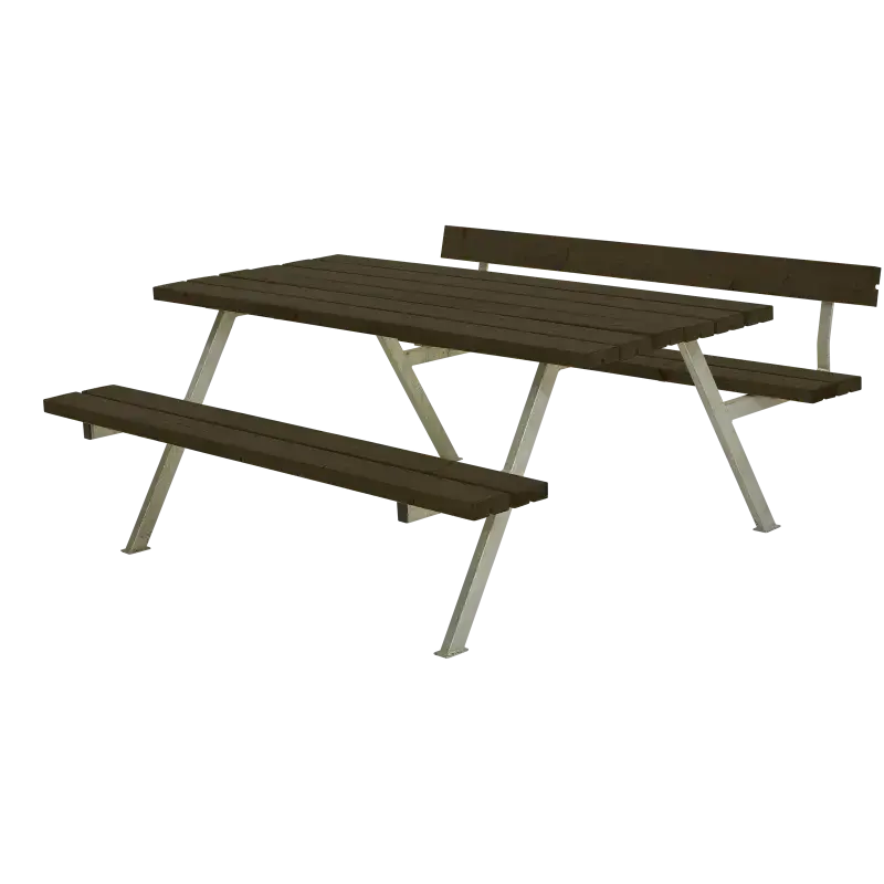 Plus Alpha Bord Bænkesæt M 1 Ryglæn   B 177 Cm X H   Sort fra Plus A/s