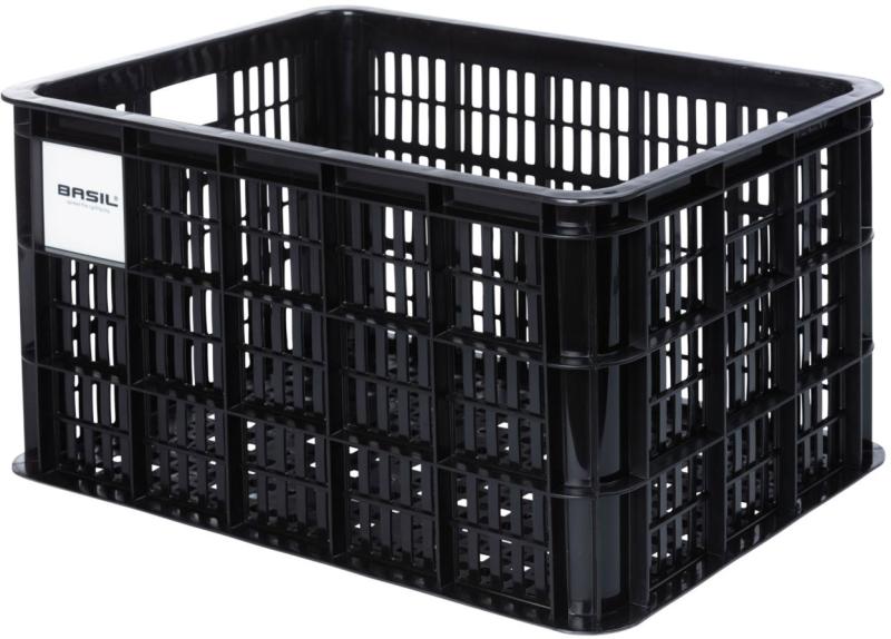 Crate I Genanvendt Plast 40l 49.5x39.5x26.5cm (mik Avs Racktime Adapter Kompatibel)   Sort fra Basil