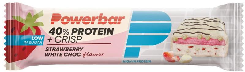 40% Protein+ Crisp Bar Strawberry   White Chocolate   40g fra Powerbar
