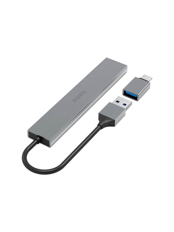 00200141 Interface Hub Usb Hub   Usb 3.1   4 Ports   Grå fra Hama