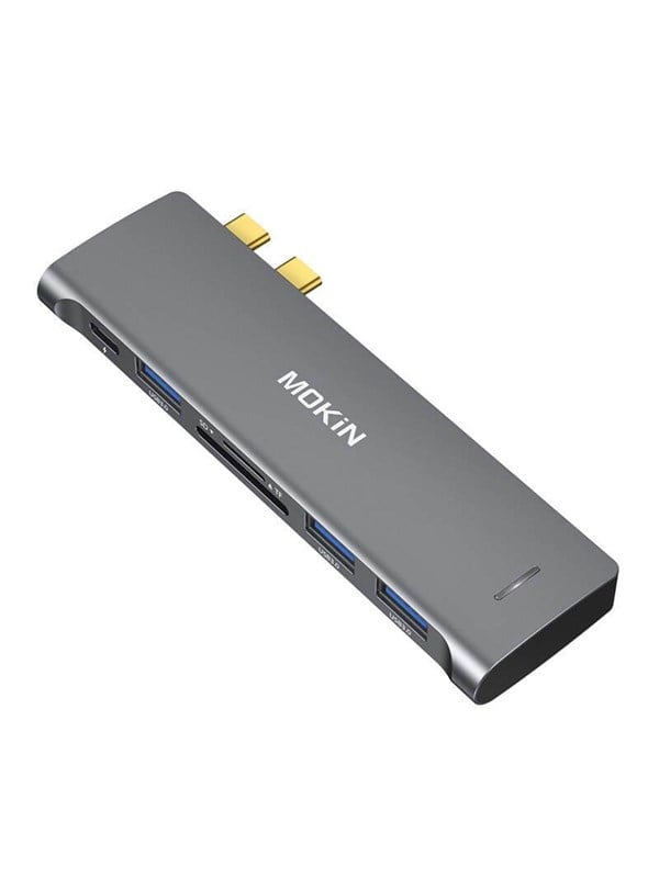6 In 2 Usb C Hub For Macbook 3xusb A 1xusb C 1xsd Microsd (silver) Usb Hub   6 Ports fra Mokin