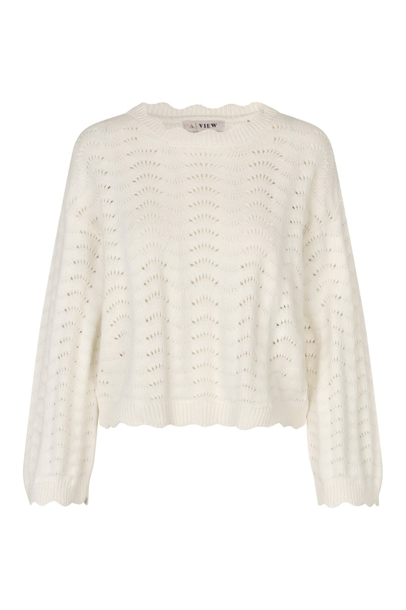 A View   Bluse   Beana Knit Blouse   Off White fra A-view