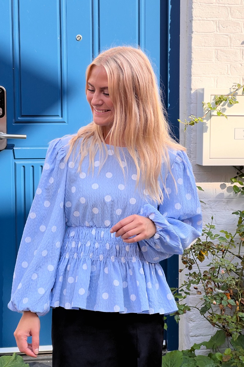 A View   Bluse   Elinor Blouse   Blue White fra A-view