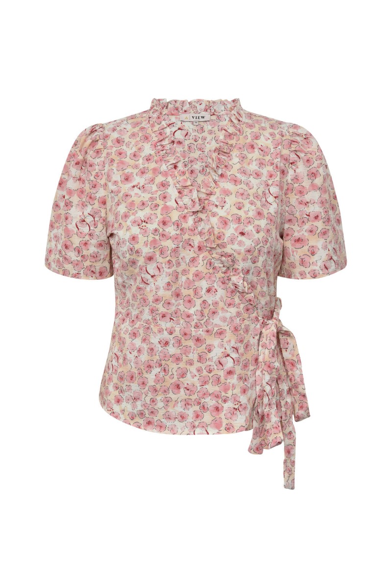 A View   Bluse   Peony Wrap Blouse   Rose Pink fra A-view