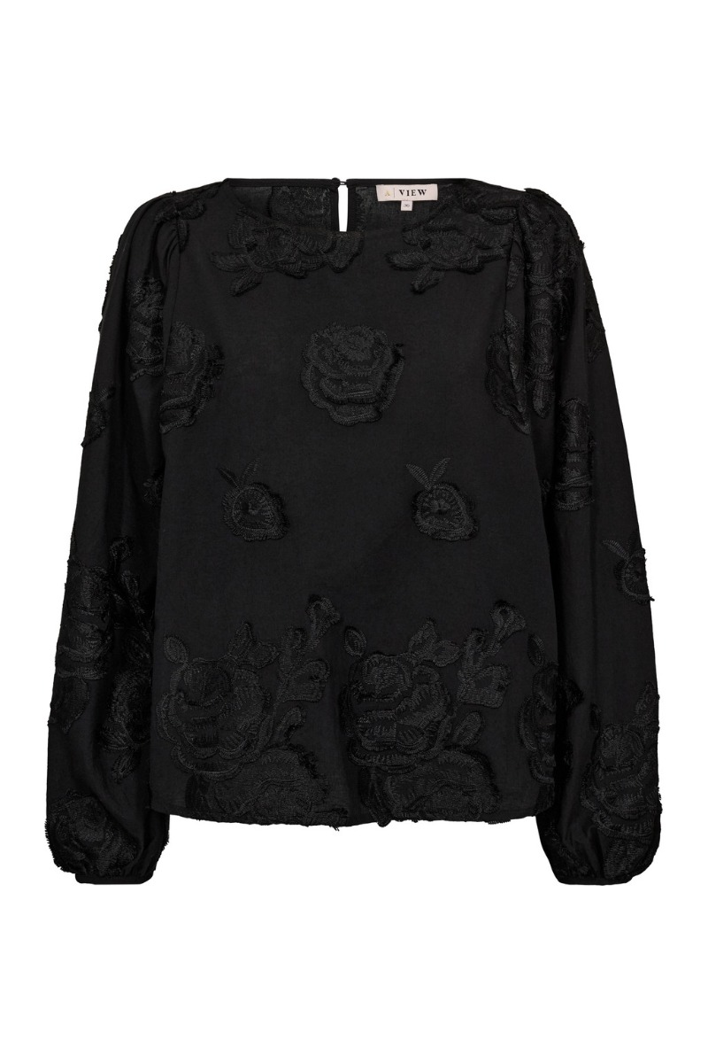 A View   Bluse   Rosamarie Blouse   Black (levering Slut Juli) fra A-view